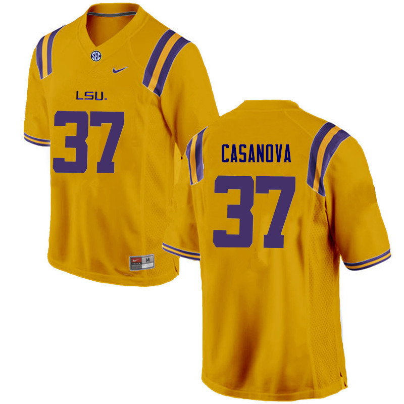 Men LSU Tigers #37 Tommy Casanova College Football Jerseys Game-Gold - Click Image to Close